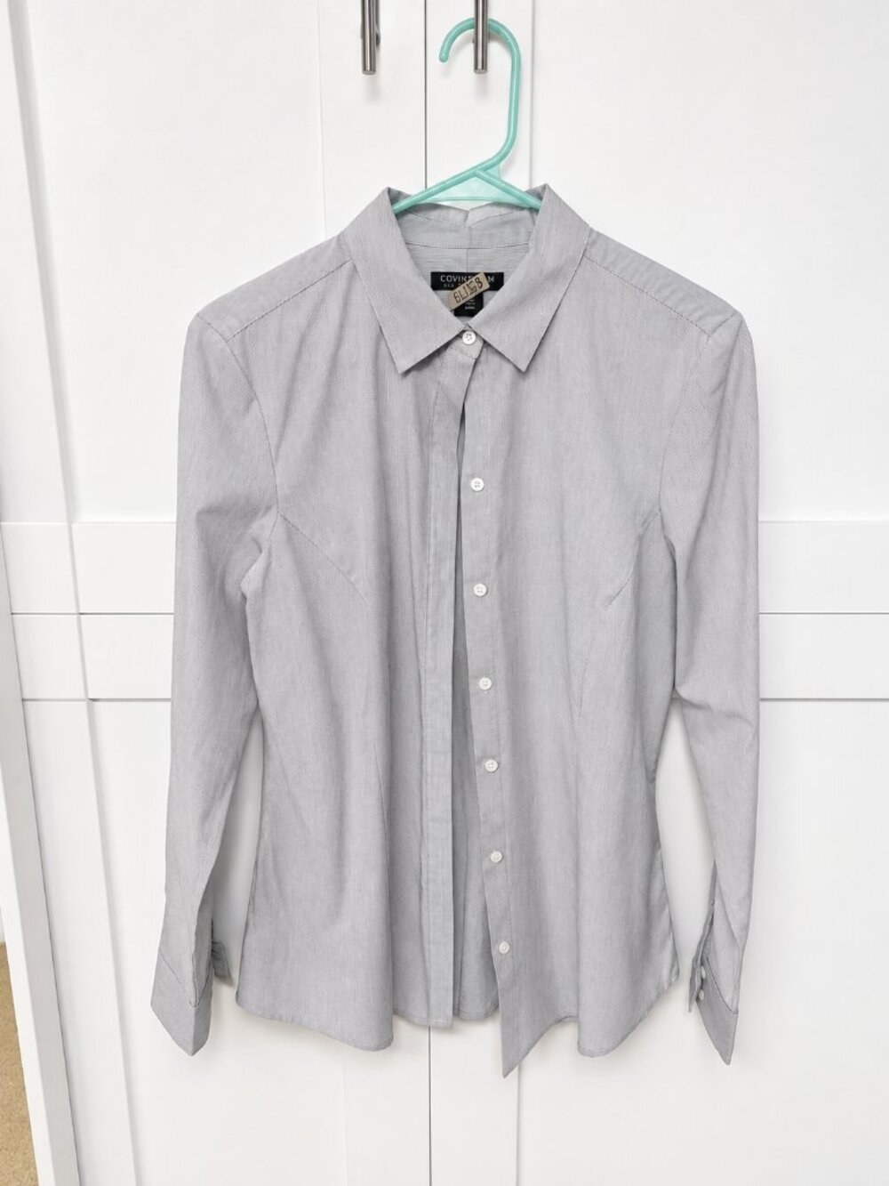 Covington Essentials Gray Pinstripe Button-Down Shirt | Size M